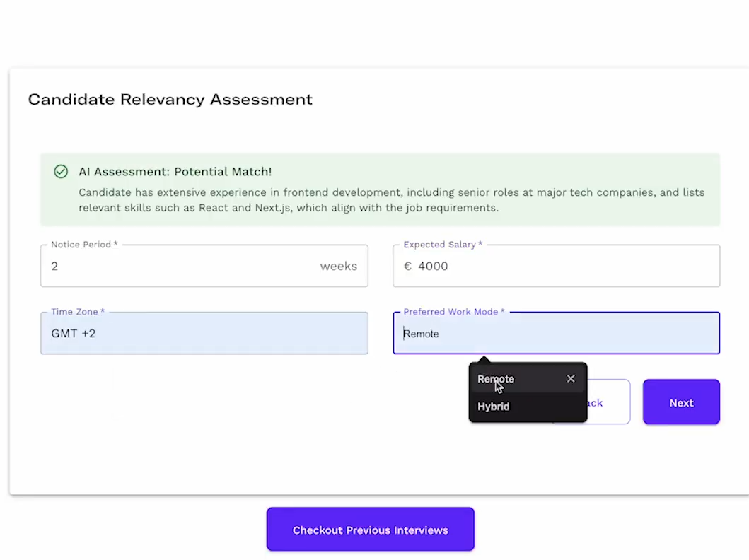 Quickly match candidates to roles using AI that analyzes resumes against job requirements for fast, accurate screening.